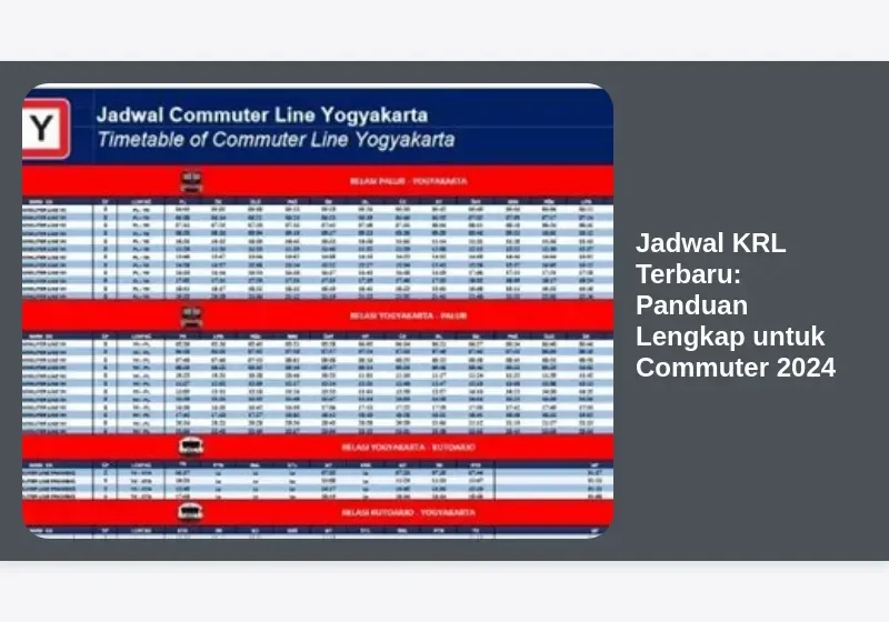 Jadwal KRL Terbaru 2024: Perubahan Rute dan Waktu Operasional yang Wajib Anda Ketahui
