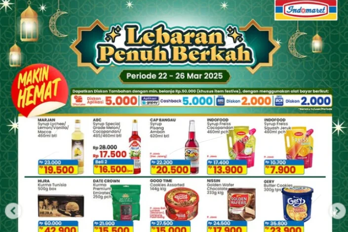 Promo JSM Indomaret 13‑15 Maret 2026: Diskon Biskuit Lebaran dan Sembako Murah Menyambut Idulfitri