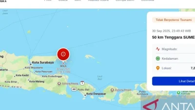 Gempa tektonik berkekuatan M5,7 guncang Sumbar, ini imbauan BMKG [titlebase] – Waspadai Gempa Susulan!