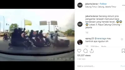 Viral! Aksi Arogan Pengiring Jenazah di Jakarta Utara, Mobil Pengendara sampai Kena Tendang – MPN Indonesia