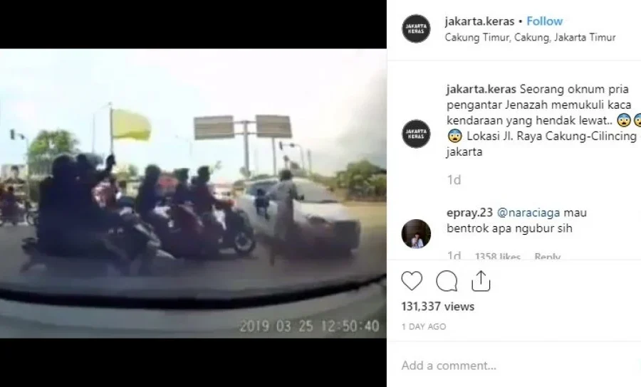 Viral! Aksi Arogan Pengiring Jenazah di Jakarta Utara, Mobil Pengendara sampai Kena Tendang – MPN Indonesia