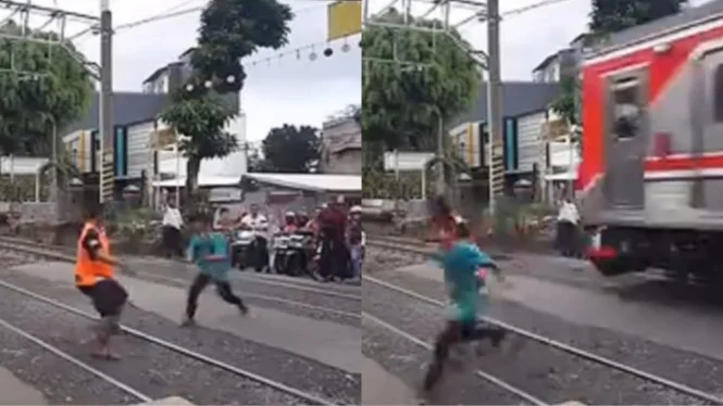 Viral! Detik-Detik Ayah dan Anak Nyaris Tertabrak Kereta di Cilegon – MPN Indonesia
